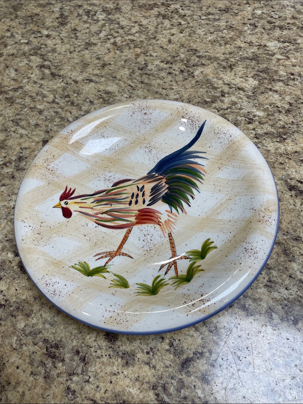 American Atelier At Home Rooster Bowl. #5242.   Hand Painted. (1) Only. GUC